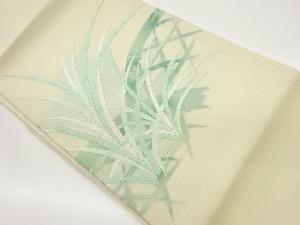 絽綴れ光悦垣に葉模様織出し名古屋帯